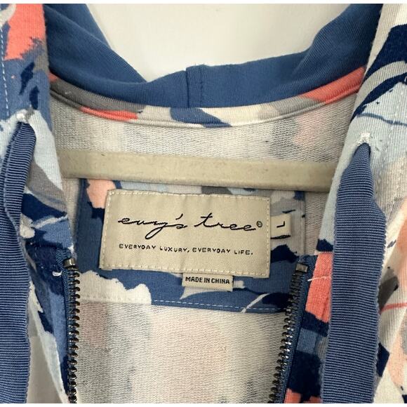 Sophie Floral L Evys Tree blue rose luxury hoodie sweater comfort soft stretchy - Picture 4 of 9